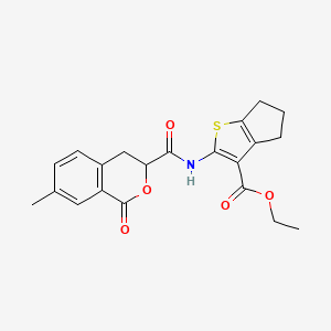 ethyl 2-{[(7-methyl-1-oxo-3,4-dihydro-1H-isochromen-3-yl)carbonyl]amino}-5,6-dihydro-4H-cyclopenta[b]thiophene-3-carboxylate