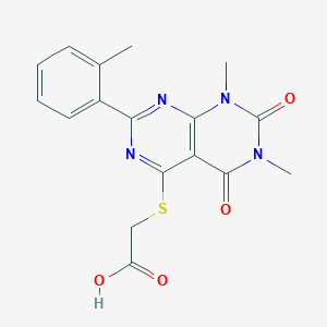 2-[1,3-Dimethyl-7-(2-methylphenyl)-2,4-dioxopyrimido[4,5-d]pyrimidin-5-yl]sulfanylacetic acid