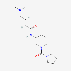 (E)-4-(Dimethylamino)-N-[1-(pyrrolidine-1-carbonyl)piperidin-3-yl]but-2-enamide