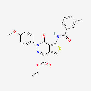molecular formula C24H21N3O5S B2708412 ethyl 3-(4-methoxyphenyl)-5-(3-methylbenzamido)-4-oxo-3H,4H-thieno[3,4-d]pyridazine-1-carboxylate CAS No. 851951-75-2