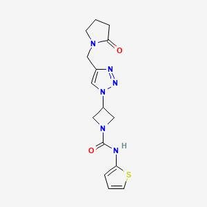3-(4-((2-oxopyrrolidin-1-yl)methyl)-1H-1,2,3-triazol-1-yl)-N-(thiophen-2-yl)azetidine-1-carboxamide