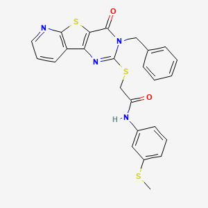 2-((3-benzyl-4-oxo-3,4-dihydropyrido[3',2':4,5]thieno[3,2-d]pyrimidin-2-yl)thio)-N-(3-(methylthio)phenyl)acetamide