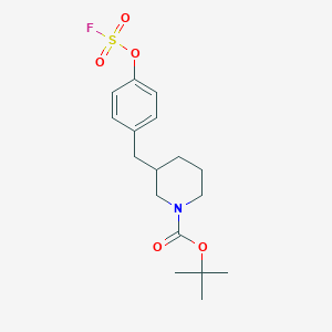 molecular formula C17H24FNO5S B2708422 Tert-butyl 3-[(4-fluorosulfonyloxyphenyl)methyl]piperidine-1-carboxylate CAS No. 2411218-90-9