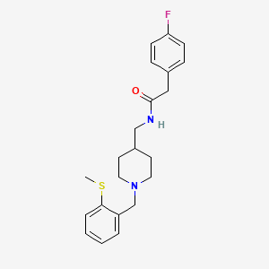 2-(4-fluorophenyl)-N-((1-(2-(methylthio)benzyl)piperidin-4-yl)methyl)acetamide