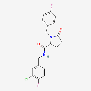 N-[(3-Chloro-4-fluorophenyl)methyl]-1-[(4-fluorophenyl)methyl]-5-oxopyrrolidine-2-carboxamide