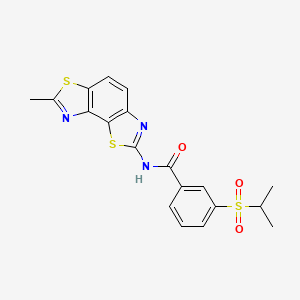 molecular formula C19H17N3O3S3 B2708433 N-(7-methyl-[1,3]thiazolo[5,4-e][1,3]benzothiazol-2-yl)-3-propan-2-ylsulfonylbenzamide CAS No. 941992-99-0