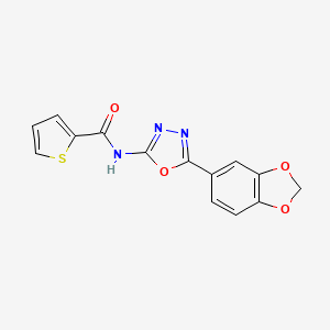 N-(5-(benzo[d][1,3]dioxol-5-yl)-1,3,4-oxadiazol-2-yl)thiophene-2-carboxamide