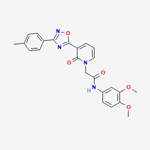 molecular formula C24H22N4O5 B2708439 N-(3,4-dimethoxyphenyl)-2-{3-[3-(4-methylphenyl)-1,2,4-oxadiazol-5-yl]-2-oxo-1,2-dihydropyridin-1-yl}acetamide CAS No. 1260953-67-0