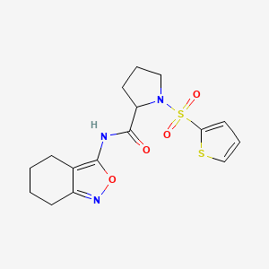 molecular formula C16H19N3O4S2 B2708443 N-(4,5,6,7-tetrahydro-2,1-benzoxazol-3-yl)-1-(thiophene-2-sulfonyl)pyrrolidine-2-carboxamide CAS No. 1050203-53-6