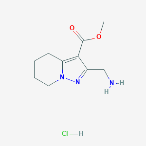 molecular formula C10H16ClN3O2 B2708444 methyl 2-(aminomethyl)-4H,5H,6H,7H-pyrazolo[1,5-a]pyridine-3-carboxylate hydrochloride CAS No. 2247104-08-9