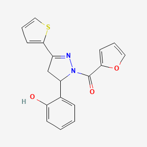Furan-2-yl-[3-(2-hydroxyphenyl)-5-thiophen-2-yl-3,4-dihydropyrazol-2-yl]methanone
