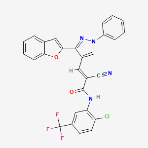 (E)-3-[3-(1-benzofuran-2-yl)-1-phenylpyrazol-4-yl]-N-[2-chloro-5-(trifluoromethyl)phenyl]-2-cyanoprop-2-enamide