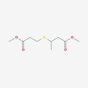molecular formula C9H16O4S B2708454 Methyl 3-[(3-methoxy-3-oxopropyl)sulfanyl]butanoate CAS No. 60743-24-0