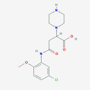 3-[N-(5-chloro-2-methoxyphenyl)carbamoyl]-2-piperazinylpropanoic acid