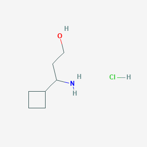 molecular formula C7H16ClNO B2708457 3-Amino-3-cyclobutylpropan-1-ol hydrochloride CAS No. 2230802-42-1