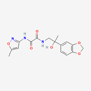 molecular formula C16H17N3O6 B2708463 N'-[2-(2H-1,3-benzodioxol-5-yl)-2-hydroxypropyl]-N-(5-methyl-1,2-oxazol-3-yl)ethanediamide CAS No. 1396847-64-5