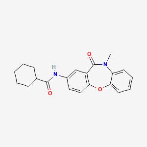 molecular formula C21H22N2O3 B2708473 N-(10-methyl-11-oxo-10,11-dihydrodibenzo[b,f][1,4]oxazepin-2-yl)cyclohexanecarboxamide CAS No. 922131-73-5