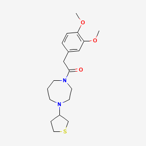 2-(3,4-Dimethoxyphenyl)-1-(4-(tetrahydrothiophen-3-yl)-1,4-diazepan-1-yl)ethan-1-one