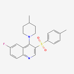 molecular formula C22H23FN2O2S B2708477 6-Fluoro-3-(4-methylphenyl)sulfonyl-4-(4-methylpiperidin-1-yl)quinoline CAS No. 866846-16-4