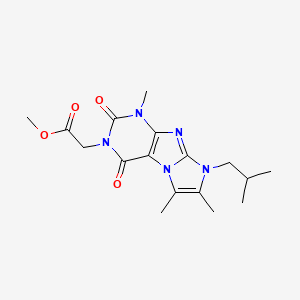molecular formula C17H23N5O4 B2708478 Methyl 2-[4,7,8-trimethyl-6-(2-methylpropyl)-1,3-dioxopurino[7,8-a]imidazol-2-yl]acetate CAS No. 915902-78-2