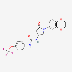 1-(1-(2,3-Dihydrobenzo[b][1,4]dioxin-6-yl)-5-oxopyrrolidin-3-yl)-3-(4-(trifluoromethoxy)phenyl)urea