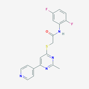 molecular formula C18H14F2N4OS B2708506 N-(2,5-difluorophenyl)-2-((2-methyl-6-(pyridin-4-yl)pyrimidin-4-yl)thio)acetamide CAS No. 1251598-21-6