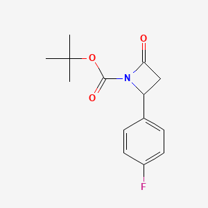 molecular formula C14H16FNO3 B2708508 Tert-butyl 2-(4-fluorophenyl)-4-oxoazetidine-1-carboxylate CAS No. 1379812-25-5