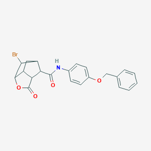 molecular formula C22H20BrNO4 B270851 N-[4-(benzyloxy)phenyl]-6-bromo-2-oxohexahydro-2H-3,5-methanocyclopenta[b]furan-7-carboxamide 