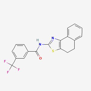 molecular formula C19H13F3N2OS B2708518 N-(4,5-dihydronaphtho[1,2-d]thiazol-2-yl)-3-(trifluoromethyl)benzamide CAS No. 330189-75-8