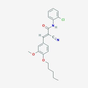 molecular formula C22H23ClN2O3 B2708527 N-(2-chlorophenyl)-2-cyano-3-[3-methoxy-4-(pentyloxy)phenyl]prop-2-enamide CAS No. 380423-71-2