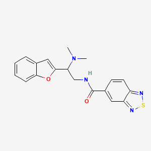molecular formula C19H18N4O2S B2708536 N-[2-(1-benzofuran-2-yl)-2-(dimethylamino)ethyl]-2,1,3-benzothiadiazole-5-carboxamide CAS No. 2034562-47-3
