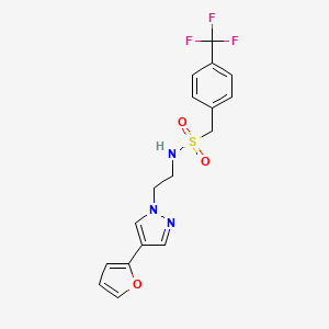 N-(2-(4-(furan-2-yl)-1H-pyrazol-1-yl)ethyl)-1-(4-(trifluoromethyl)phenyl)methanesulfonamide