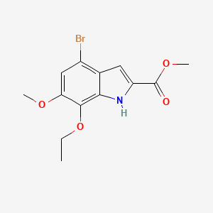 molecular formula C13H14BrNO4 B2708538 methyl 4-bromo-7-ethoxy-6-methoxy-1H-indole-2-carboxylate CAS No. 881041-76-5