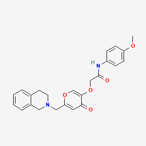 molecular formula C24H24N2O5 B2708564 N-(4-methoxyphenyl)-2-({4-oxo-6-[(1,2,3,4-tetrahydroisoquinolin-2-yl)methyl]-4H-pyran-3-yl}oxy)acetamide CAS No. 898456-22-9