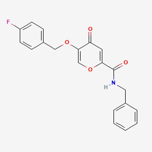 molecular formula C20H16FNO4 B2708585 N-benzyl-5-((4-fluorobenzyl)oxy)-4-oxo-4H-pyran-2-carboxamide CAS No. 1021024-27-0