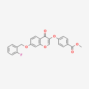 molecular formula C24H17FO6 B2708641 methyl 4-({7-[(2-fluorophenyl)methoxy]-4-oxo-4H-chromen-3-yl}oxy)benzoate CAS No. 845802-50-8
