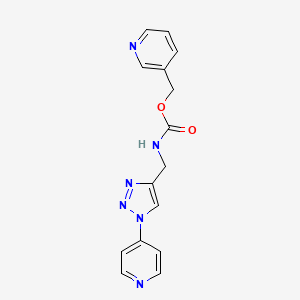 molecular formula C15H14N6O2 B2708652 pyridin-3-ylmethyl ((1-(pyridin-4-yl)-1H-1,2,3-triazol-4-yl)methyl)carbamate CAS No. 2034380-49-7