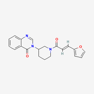 molecular formula C20H19N3O3 B2708682 (E)-3-(1-(3-(furan-2-yl)acryloyl)piperidin-3-yl)quinazolin-4(3H)-one CAS No. 2035007-24-8