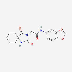 molecular formula C17H19N3O5 B2708687 N-1,3-benzodioxol-5-yl-2-(2,4-dioxo-1,3-diazaspiro[4.5]dec-3-yl)acetamide CAS No. 849143-04-0
