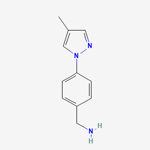 molecular formula C11H13N3 B2708696 (4-(4-Methyl-1H-pyrazol-1-yl)phenyl)methanamine CAS No. 1006951-00-3