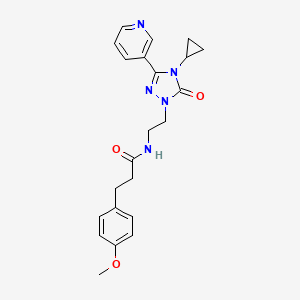 molecular formula C22H25N5O3 B2708707 N-{2-[4-cyclopropyl-5-oxo-3-(pyridin-3-yl)-4,5-dihydro-1H-1,2,4-triazol-1-yl]ethyl}-3-(4-methoxyphenyl)propanamide CAS No. 1790196-18-7
