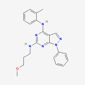 molecular formula C22H24N6O B2708722 N~6~-(3-methoxypropyl)-N~4~-(2-methylphenyl)-1-phenyl-1H-pyrazolo[3,4-d]pyrimidine-4,6-diamine CAS No. 946369-51-3