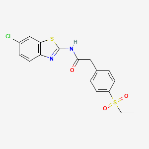 molecular formula C17H15ClN2O3S2 B2708732 N-(6-chloro-1,3-benzothiazol-2-yl)-2-[4-(ethanesulfonyl)phenyl]acetamide CAS No. 941931-39-1