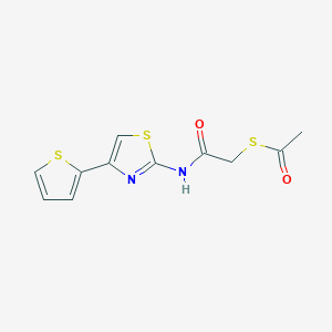 molecular formula C11H10N2O2S3 B2708735 2-(acetylsulfanyl)-N-[4-(thiophen-2-yl)-1,3-thiazol-2-yl]acetamide CAS No. 955715-25-0