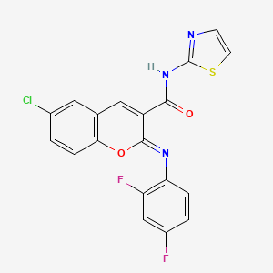 (2Z)-6-chloro-2-[(2,4-difluorophenyl)imino]-N-(1,3-thiazol-2-yl)-2H-chromene-3-carboxamide