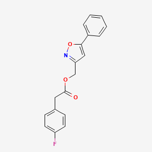 (5-Phenyl-1,2-oxazol-3-yl)methyl 2-(4-fluorophenyl)acetate