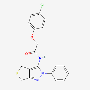 2-(4-chlorophenoxy)-N-(2-phenyl-4,6-dihydro-2H-thieno[3,4-c]pyrazol-3-yl)acetamide