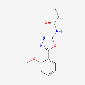molecular formula C12H13N3O3 B2708810 N-[5-(2-methoxyphenyl)-1,3,4-oxadiazol-2-yl]propanamide CAS No. 888413-99-8