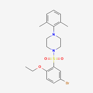molecular formula C20H25BrN2O3S B2708822 1-(5-Bromo-2-ethoxyphenyl)sulfonyl-4-(2,6-dimethylphenyl)piperazine CAS No. 2061132-86-1