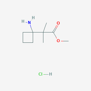 molecular formula C9H18ClNO2 B2708846 methyl2-(1-aminocyclobutyl)-2-methylpropanoatehydrochloride CAS No. 2418671-54-0